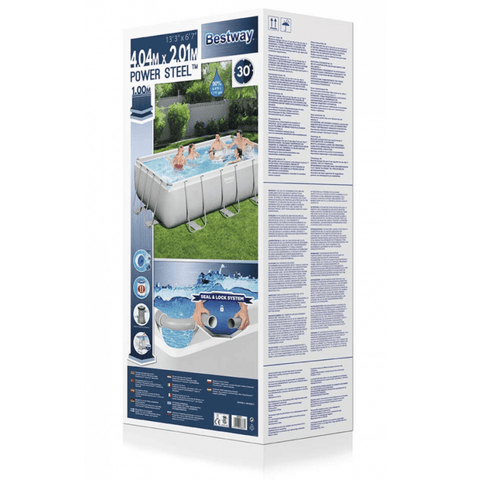 Bestway - Power Steel Above Ground Rectangular Pool Set 404x201x100cm