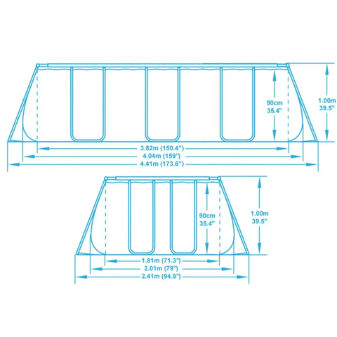 Bestway - Power Steel Above Ground Rectangular Pool Set 404x201x100cm