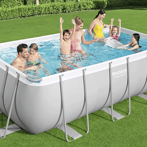 Bestway - Power Steel Above Ground Rectangular Pool Set 412x201x122cm