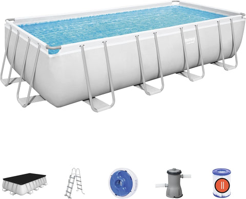 Bestway - Power Steel Above Ground Rectangular Pool Set 488x244x122cm