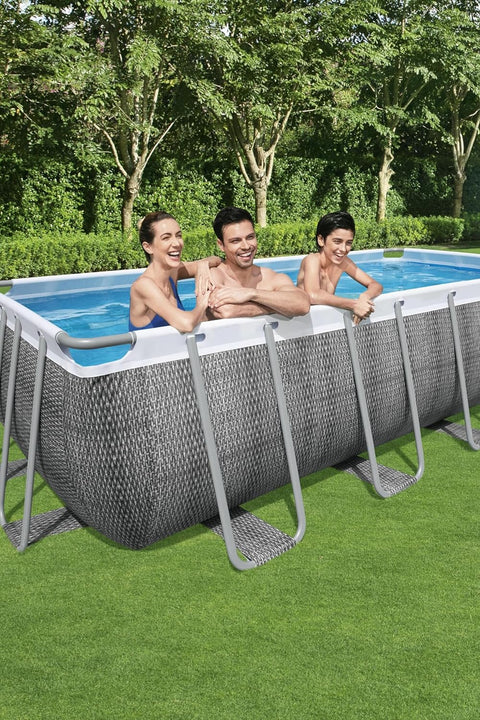 Bestway - Power Steel Above Ground Rectangular Pool Set 488x244x122cm