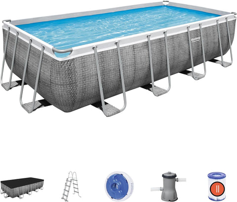 Bestway - Power Steel Above Ground Rectangular Pool Set 488x244x122cm