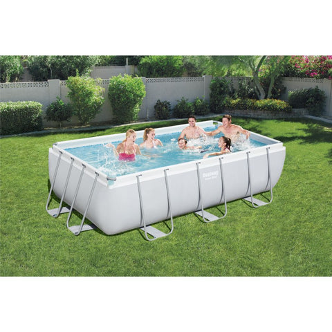 Bestway - Power Steel Above Ground Rectangular Pool Set, with Sand Filter 404x201x100cm