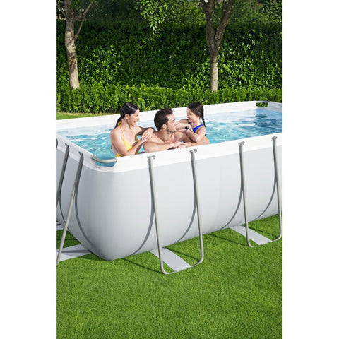 Bestway - Power Steel Above Ground Rectangular Pool Set, with Sand Filter 404x201x100cm