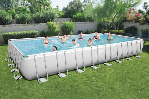 Bestway - Power Steel Above Ground Rectangular Pool Set with Sand Pump 956x488x132cm