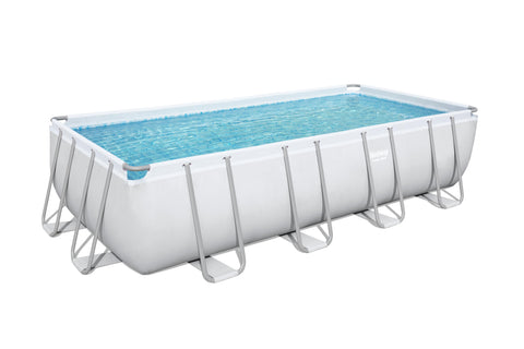 Power Steel Above Ground Rectangular Pool Set with Sand Pump 549x274x122cm