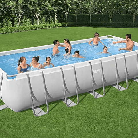 Bestway - Power Steel Rectangular Pool Set with Sand Pump 632x270x122cm