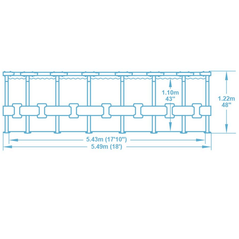 Bestway - Power Steel Swim Vista Series II Above Ground Round Pool Set 549x122cm