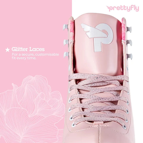 PrettyFly Retro Roller Skates, Pastel Pink Adjustable Size 35-38