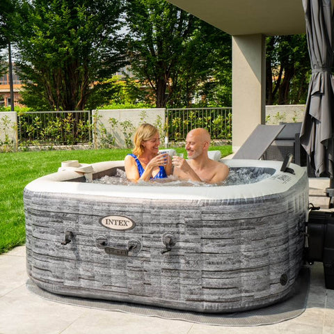 PureSpa Greystone Deluxe Square Bubble Spa Set 211x71cm, 4 Person