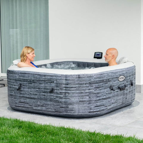 PureSpa Greystone Deluxe Square Bubble Spa Set 211x71cm, 4 Person