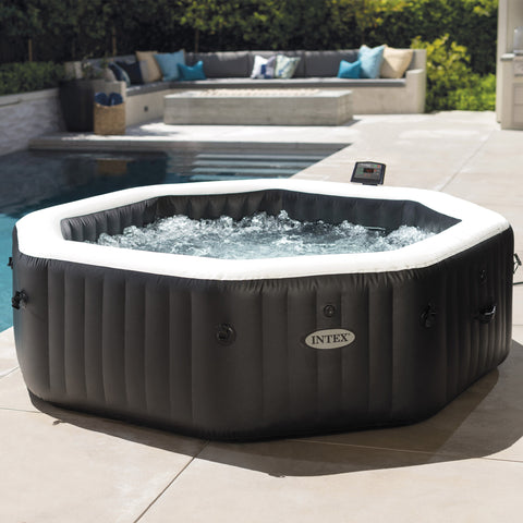 PureSpa Jet & Bubble Deluxe Octagon Spa 201x71cm 4 Person