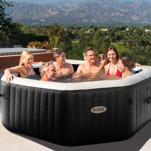 PureSpa Jet & Bubble Deluxe Octagon Spa 218x71cm 6 Person