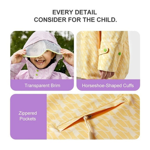 Mideer Waterproof Raincoat Purple, Medium