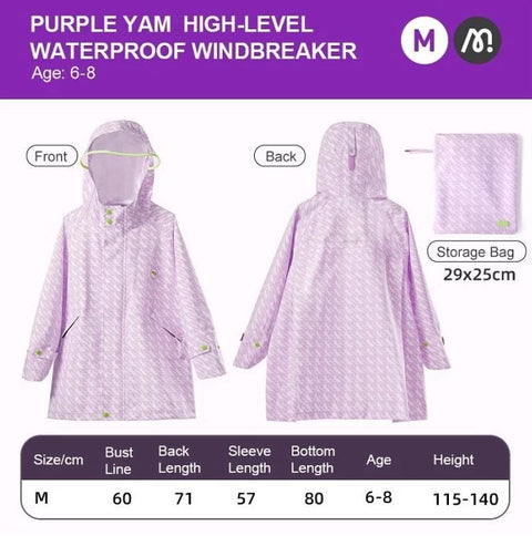 Mideer Waterproof Raincoat Purple, Medium
