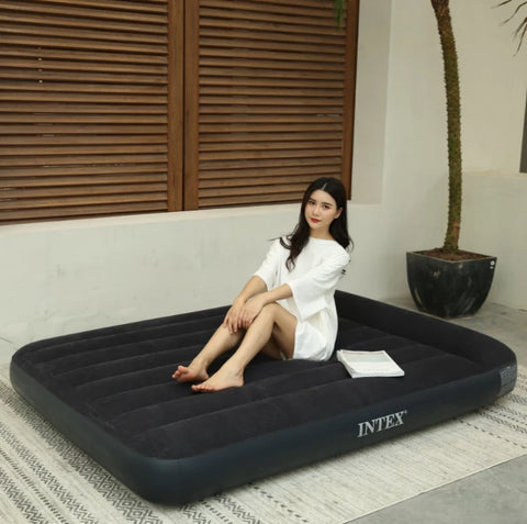 Intex Queen Dura-Beam Pillow Rest Classic Airbed with Bip 203x152x25cm