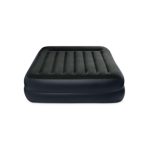 Queen Dura-Beam Pillow Rest Raised Air Mattress With Built-In Pump 203x152x42cm