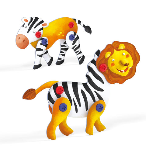 Quercetti Tecno 3D Lion & Zebra