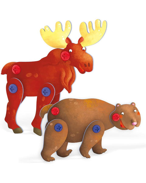 Quercetti Tecno Puzzle 3D Bear & Moose