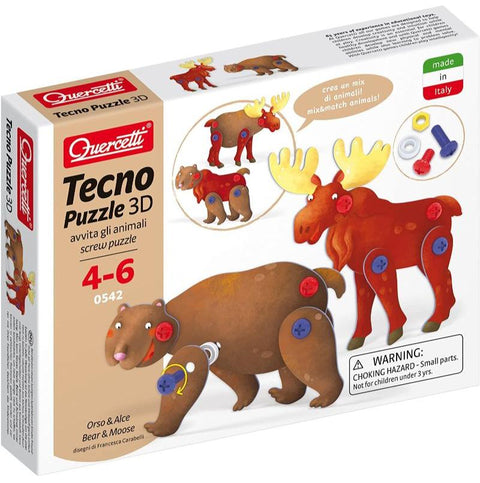 Quercetti Tecno Puzzle 3D Bear & Moose