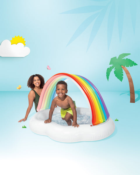 Rainbow Cloud Inflatable Kiddie Pool 142x119x84cm