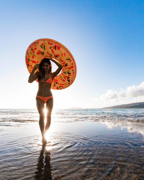 Rainbow Donut Inflatable Pool Swim Tube