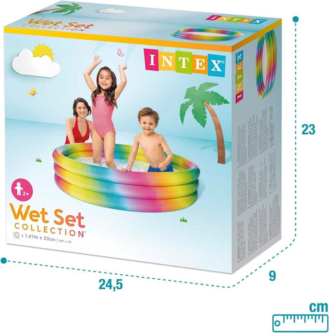 Rainbow Ombre Inflatable Kiddie Pool 147x33cm