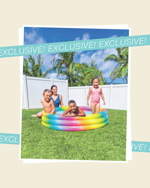 Rainbow Ombre Inflatable Kiddie Pool 147x33cm