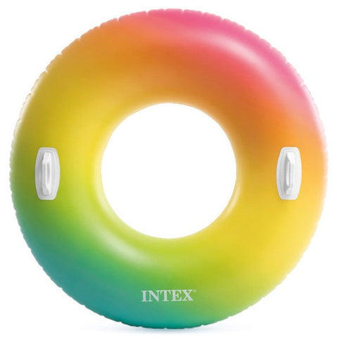 Rainbow Ombre Inflatable Pool Swim Tube 122cm