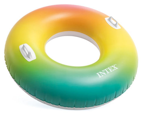 Rainbow Ombre Inflatable Pool Swim Tube 122cm