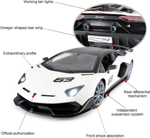 Rastar 1:14 Lamborghini Aventador SVJ Performance White R/C ra96070