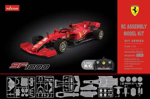 Rastar 1:16 Ferrari SF1000 F1 Supercar DIY Building Kit, 65pcs