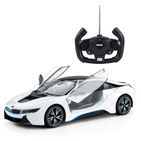 Rastar 1:14 BMW i8 Car with USB Charging, Doors Open by Remote R/C