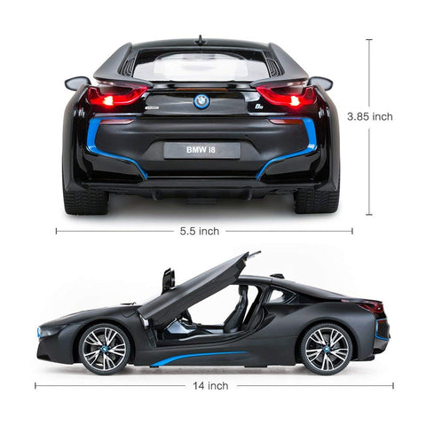 Rastar 1:14 BMW i8 Car with USB Charging, Doors Open by Remote R/C