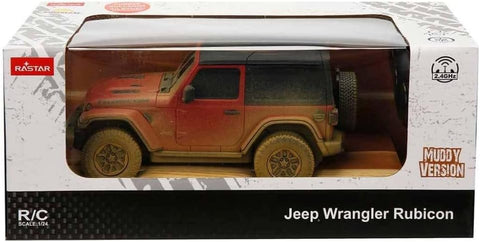 Rastar 1:24 JEEP Wrangler Rubicon-Muddy Version Red R/C