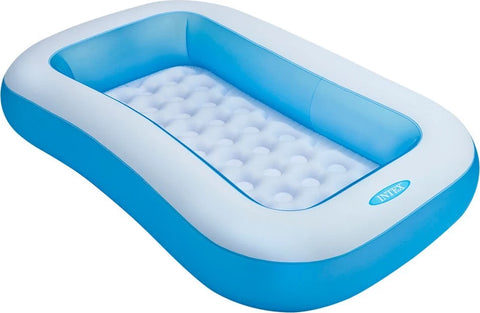 Rectangular Blue Inflatable Kiddie Pool 166x100x28cm