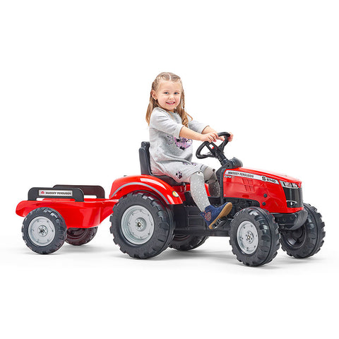 Red Massey Ferguson S8740 Pedal Tractor With Trailer