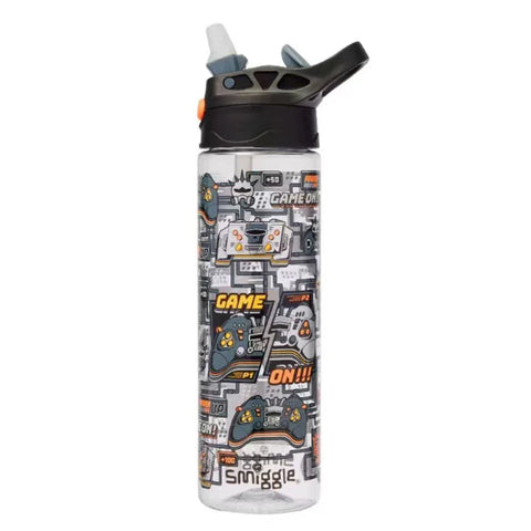 Smiggle Game On Plastic Flip Drink Bottle 650ml