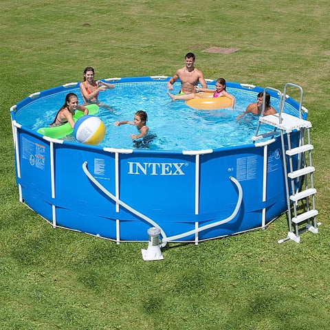 Round Metal Frame Above Ground Pool With Filter Pump 457x122cm