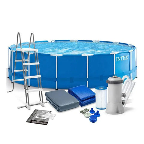 Round Metal Frame Above Ground Pool With Filter Pump 457x122cm