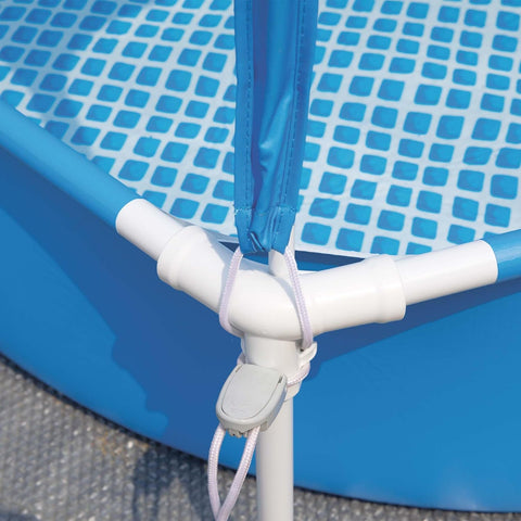 Round Metal Frame Above Ground Pool With Canopy 183x38cm