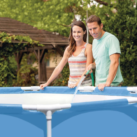 Round Metal Frame Above Ground Pool With Canopy 183x38cm