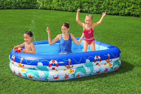 Sea Captain Inflatable Family Pool With UV Careful™ Sunshade 213x155x132cm