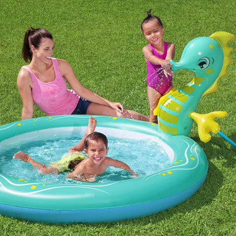 Seahorse Sprinkler Inflatable Pool 188x160x86cm