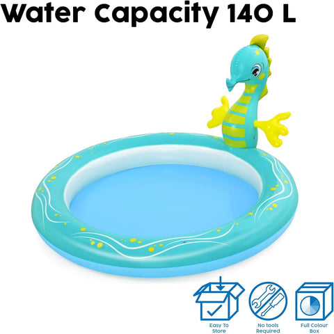 Seahorse Sprinkler Inflatable Pool 188x160x86cm