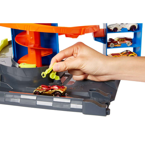 Hot Wheels City Mega Garage Playset with Corkscrew Elevator & Storage for 60+ Cars