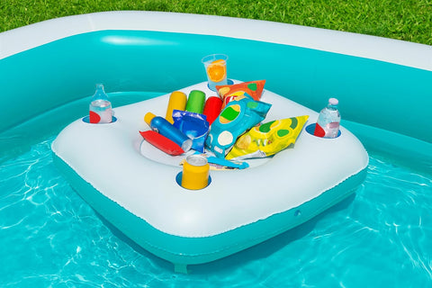 Sippin' Summer™ Inflatable Family Pool With Removable Center Console 218x218x48cm