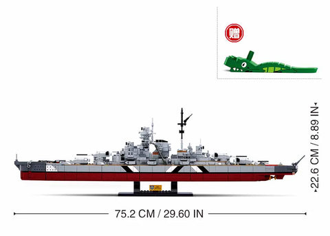 Sluban 2 in 1 KMS WW2 Bismarck Battleship 1849 Pieces