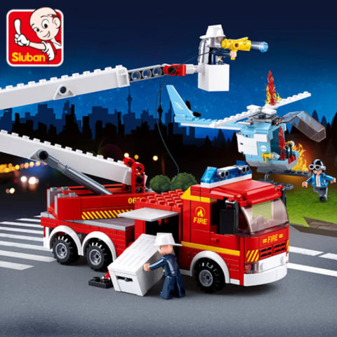 Sluban Fire Truck & Fire Helicopter Construction Kit 394 Pieces