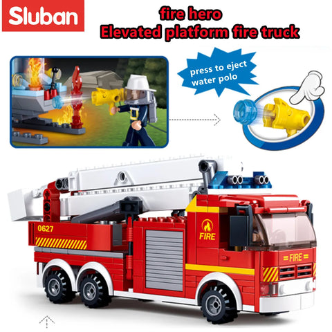 Sluban Fire Truck & Fire Helicopter Construction Kit 394 Pieces